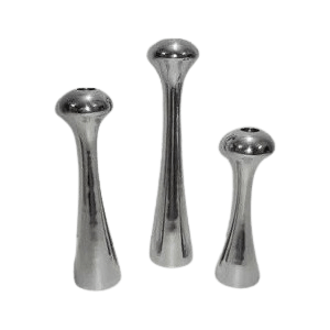 ALUMINIUM TAPER CANDLE HOLDER SET OF 3